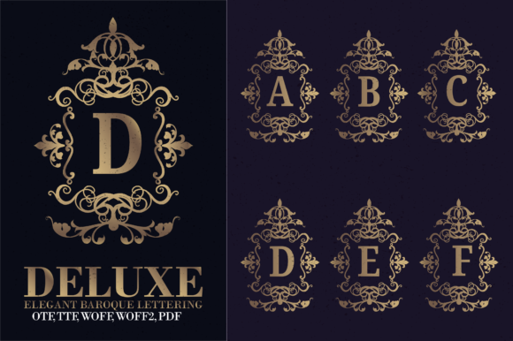 Baroque Lettering Font: A Decorative Typeface for Creative Makers