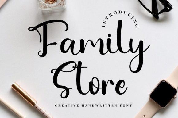 Family Store Font: A Handwritten Typeface for Strong Brand Identity